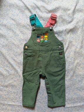 Christian Robinson Target Green Canvas Overalls 6-9M
